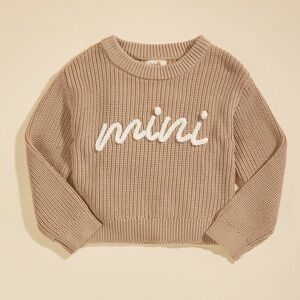 Tullabee Kids Knit Sweater 100% Cotton “Mini” Announcement Crocheted Toddler